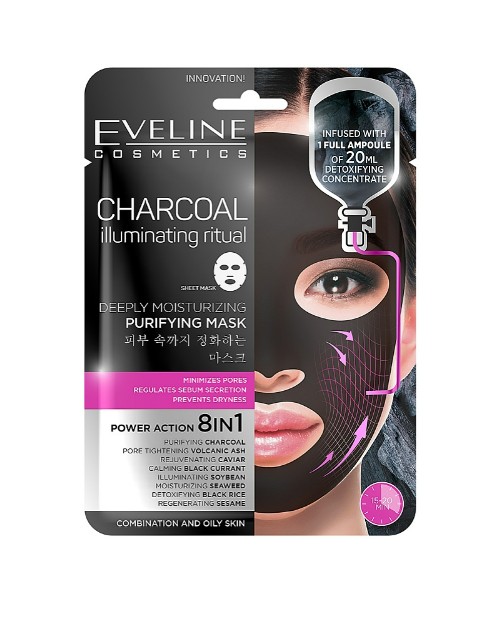 Eveline Cosmetics Charcoal Illuminating Ritual Deeply Moisturizing Purifying Mask