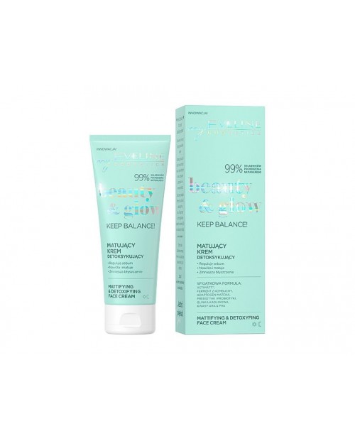 Eveline Cosmetics Beauty &amp; Glow Mattifying &amp; Detoxifying Face Cream